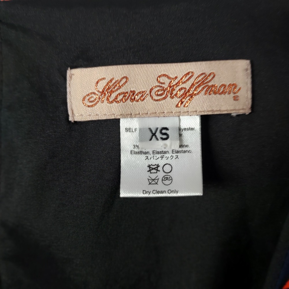 Mara‎ Hoffman Mini Dress Womens XS Sleeveless Multicolor Neon Art To Wear 60's - Picture 6 of 9